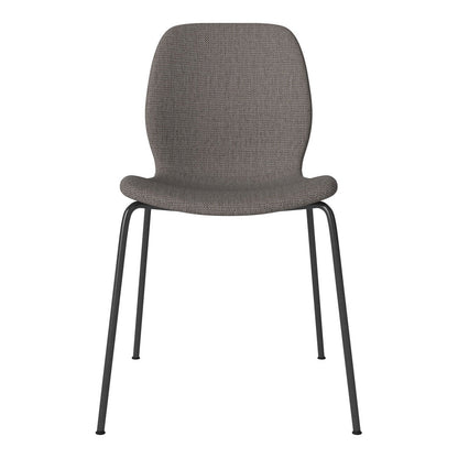 Chaise de salle à manger Seed - Rembourrée - Base en acier, laquée noire