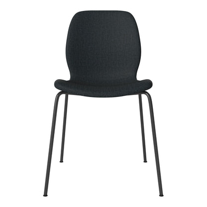 Chaise de salle à manger Seed - Rembourrée - Base en acier, laquée noire