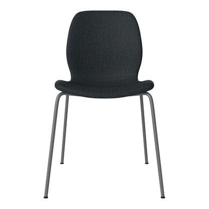Chaise de salle à manger Seed - Rembourrée - Base en acier, laquée gris