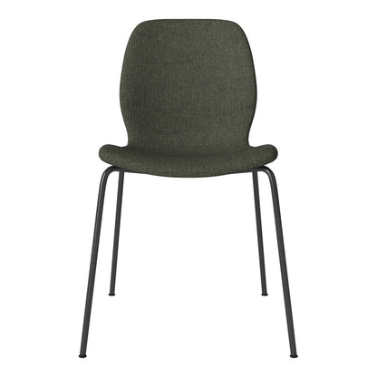 Chaise de salle à manger Seed - Rembourrée - Base en acier, laquée noire