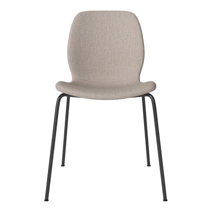 Chaise de salle à manger Seed - Rembourrée - Base en acier, laquée noire