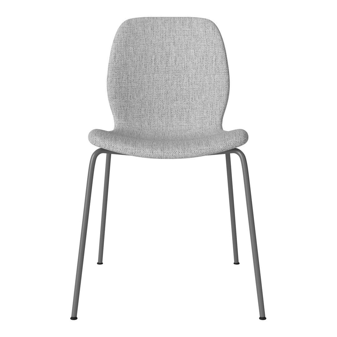 Chaise de salle à manger Seed - Rembourrée - Base en acier, laquée gris