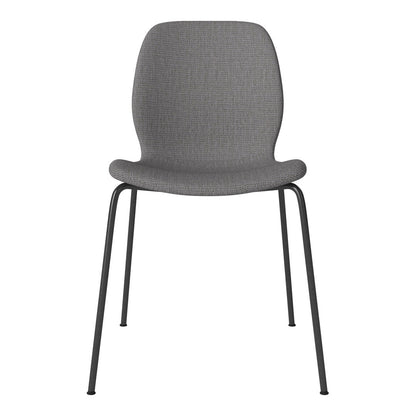 Chaise de salle à manger Seed - Rembourrée - Base en acier, laquée noire