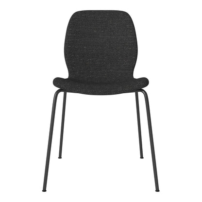 Chaise de salle à manger Seed - Rembourrée - Base en acier, laquée noire