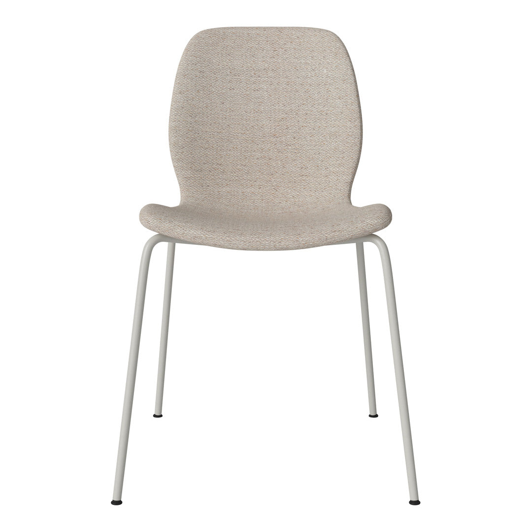 Chaise de salle à manger Seed - Rembourrée - Base en acier, laquée gris