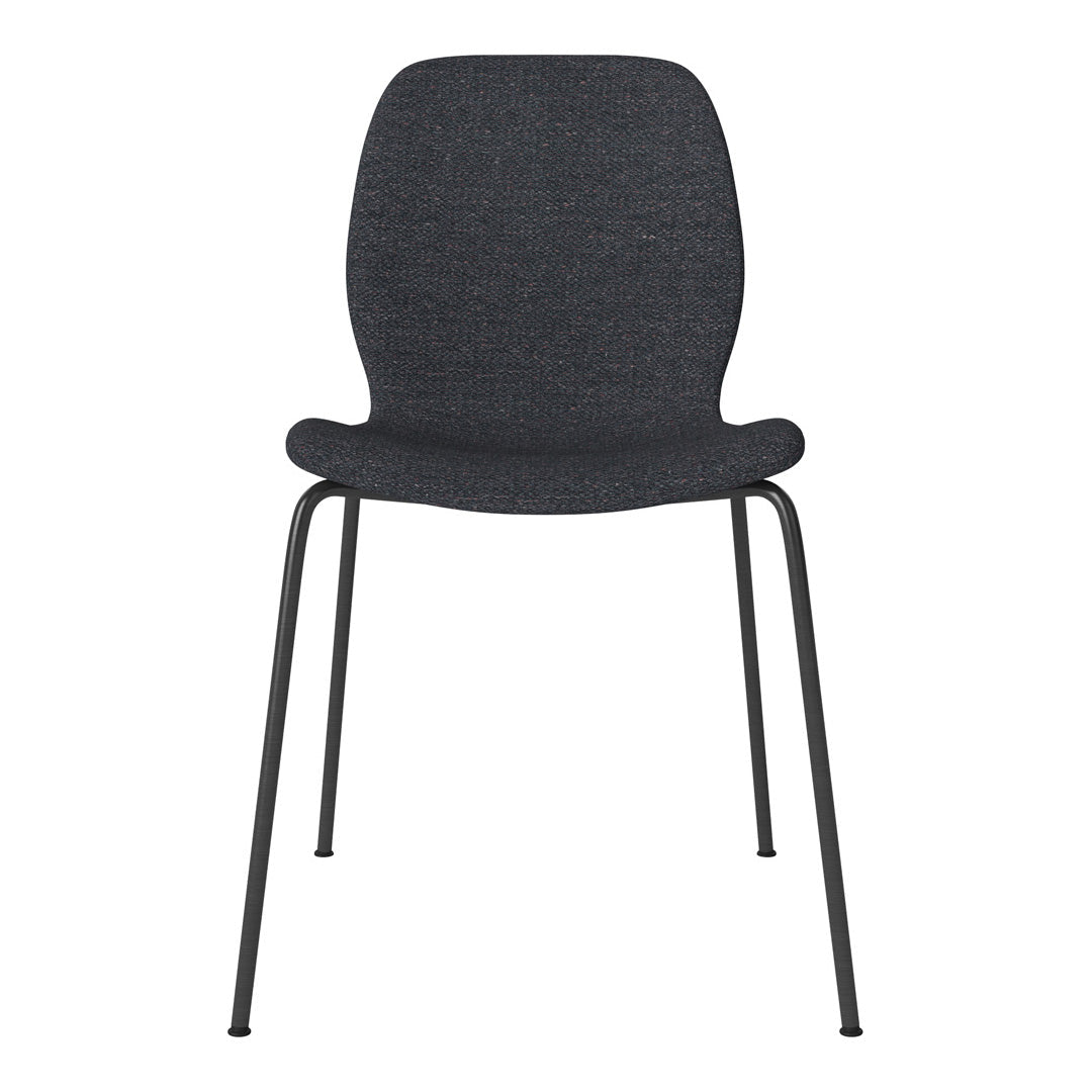 Chaise de salle à manger Seed - Rembourrée - Base en acier, laquée noire