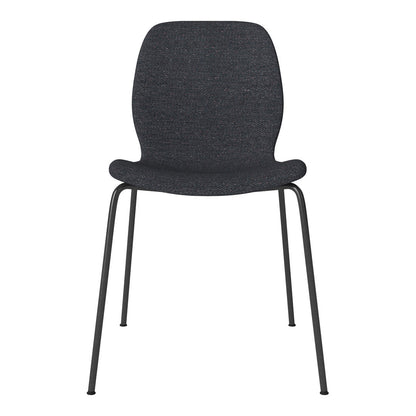 Chaise de salle à manger Seed - Rembourrée - Base en acier, laquée noire