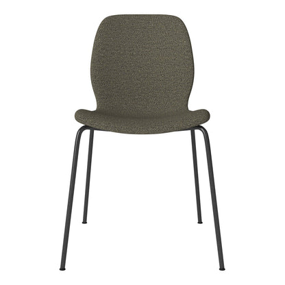 Chaise de salle à manger Seed - Rembourrée - Base en acier, laquée noire