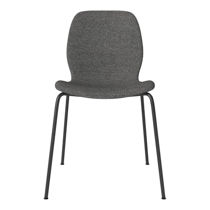 Chaise de salle à manger Seed - Rembourrée - Base en acier, laquée noire