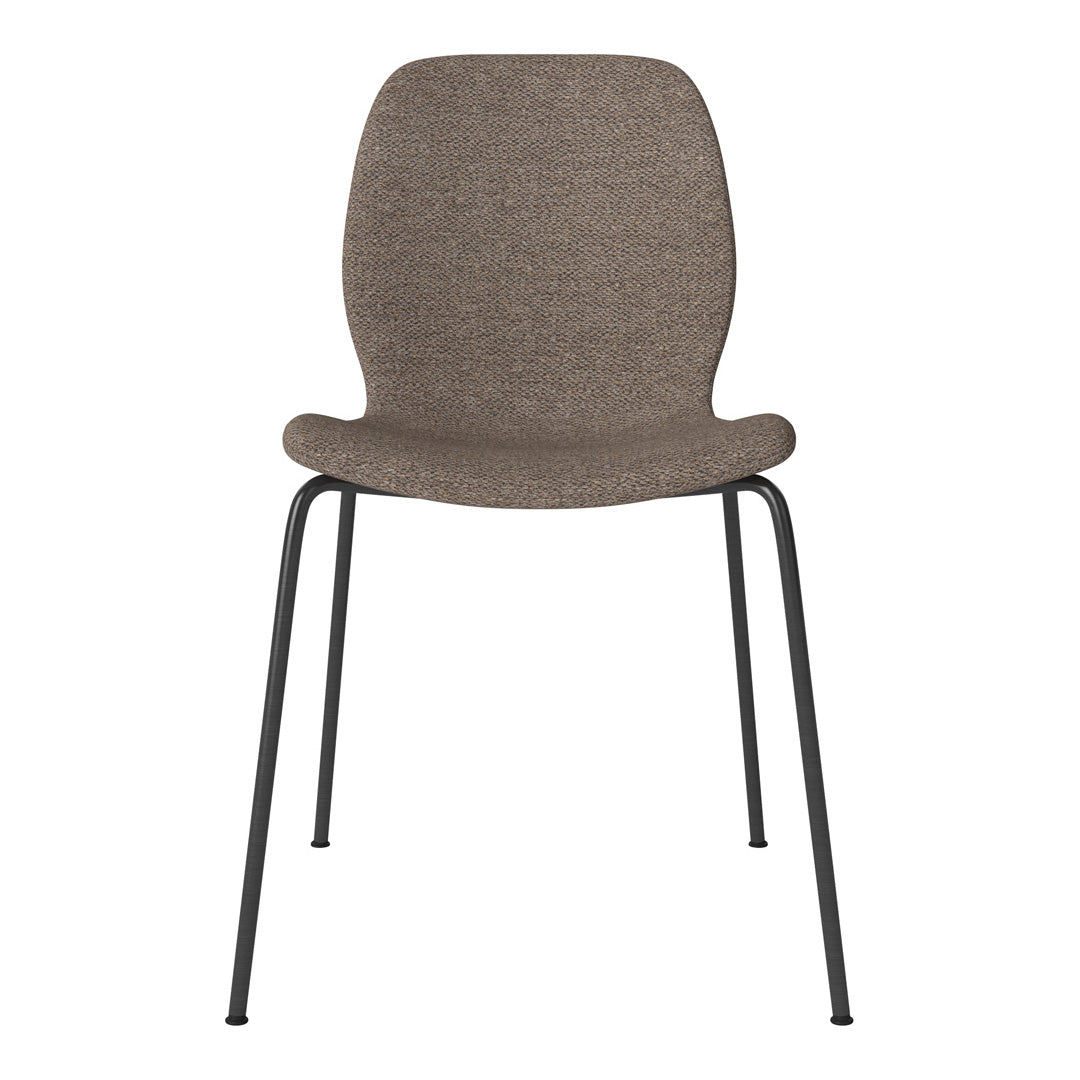 Chaise de salle à manger Seed - Rembourrée - Base en acier, laquée noire