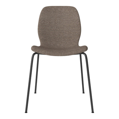 Chaise de salle à manger Seed - Rembourrée - Base en acier, laquée noire