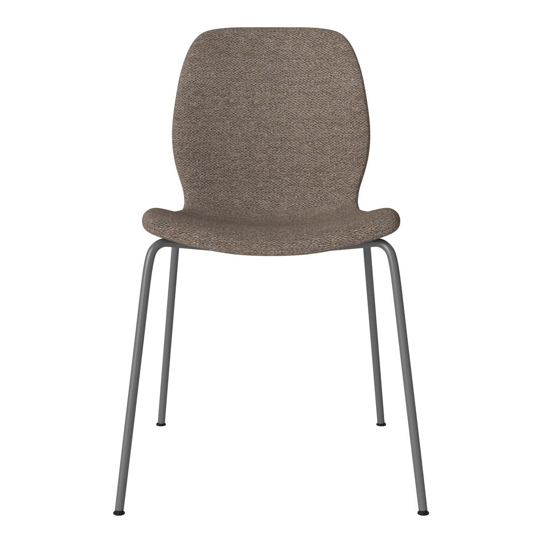 Chaise de salle à manger Seed - Rembourrée - Base en acier, laquée gris