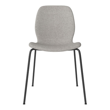 Chaise de salle à manger Seed - Rembourrée - Base en acier, laquée noire