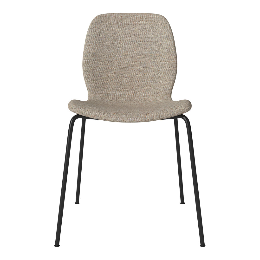 Chaise de salle à manger Seed - Rembourrée - Base en acier, laquée noire