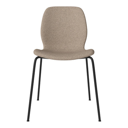Chaise de salle à manger Seed - Rembourrée - Base en acier, laquée noire