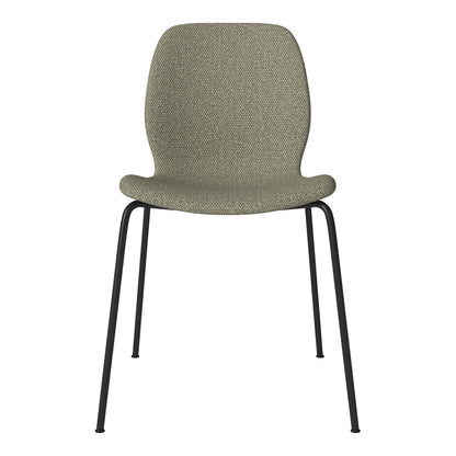 Chaise de salle à manger Seed - Rembourrée - Base en acier, laquée noire