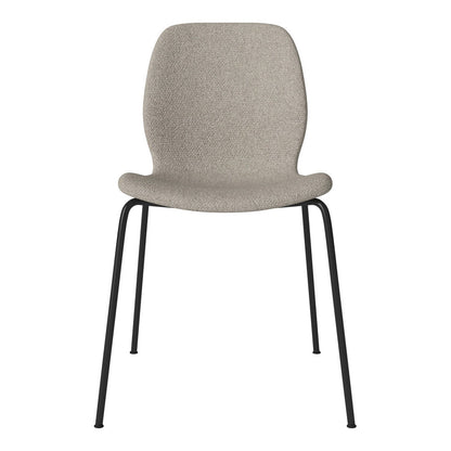 Chaise de salle à manger Seed - Rembourrée - Base en acier, laquée noire