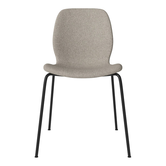 Chaise de salle à manger Seed - Rembourrée - Base en acier, laquée noire