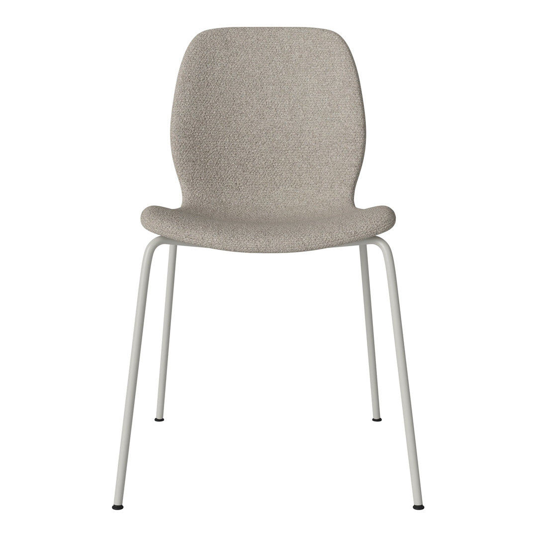 Chaise de salle à manger Seed - Rembourrée - Base en acier, laquée gris