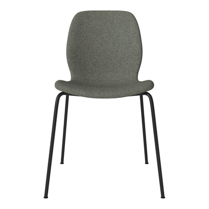 Chaise de salle à manger Seed - Rembourrée - Base en acier, laquée noire
