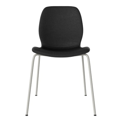 Chaise de salle à manger Seed - Rembourrée - Base en acier, laquée gris