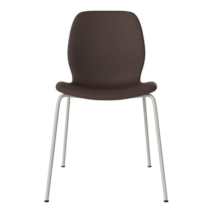 Chaise de salle à manger Seed - Rembourrée - Base en acier, laquée gris