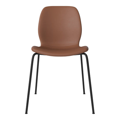 Chaise de salle à manger Seed - Rembourrée - Base en acier, laquée noire
