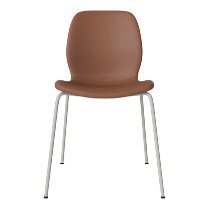 Chaise de salle à manger Seed - Rembourrée - Base en acier, laquée gris