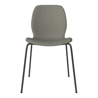 Chaise de salle à manger Seed - Rembourrée - Base en acier, laquée noire