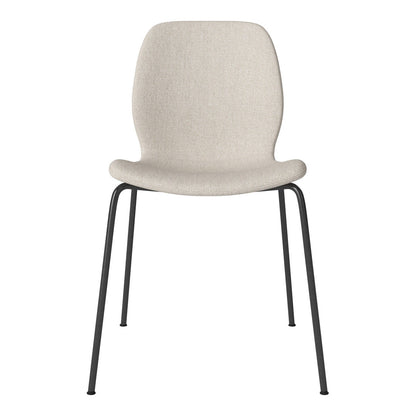 Chaise de salle à manger Seed - Rembourrée - Base en acier, laquée noire