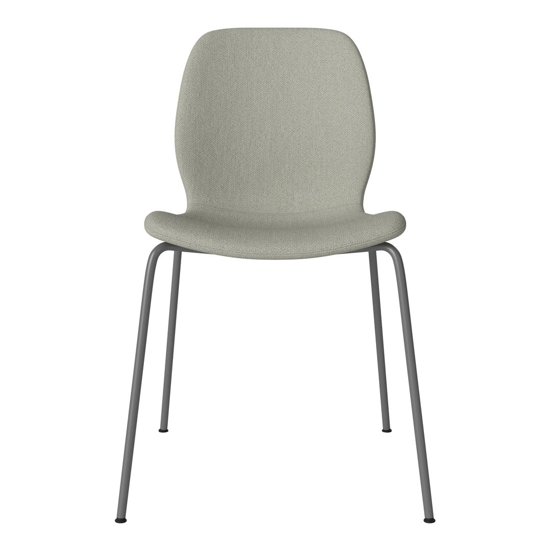 Chaise de salle à manger Seed - Rembourrée - Base en acier, laquée gris