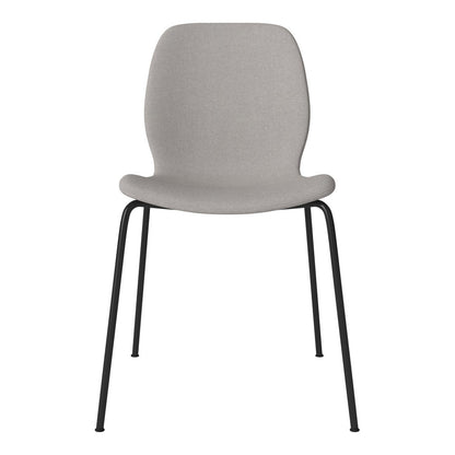 Chaise de salle à manger Seed - Rembourrée - Base en acier, laquée noire