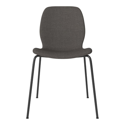 Chaise de salle à manger Seed - Rembourrée - Base en acier, laquée noire