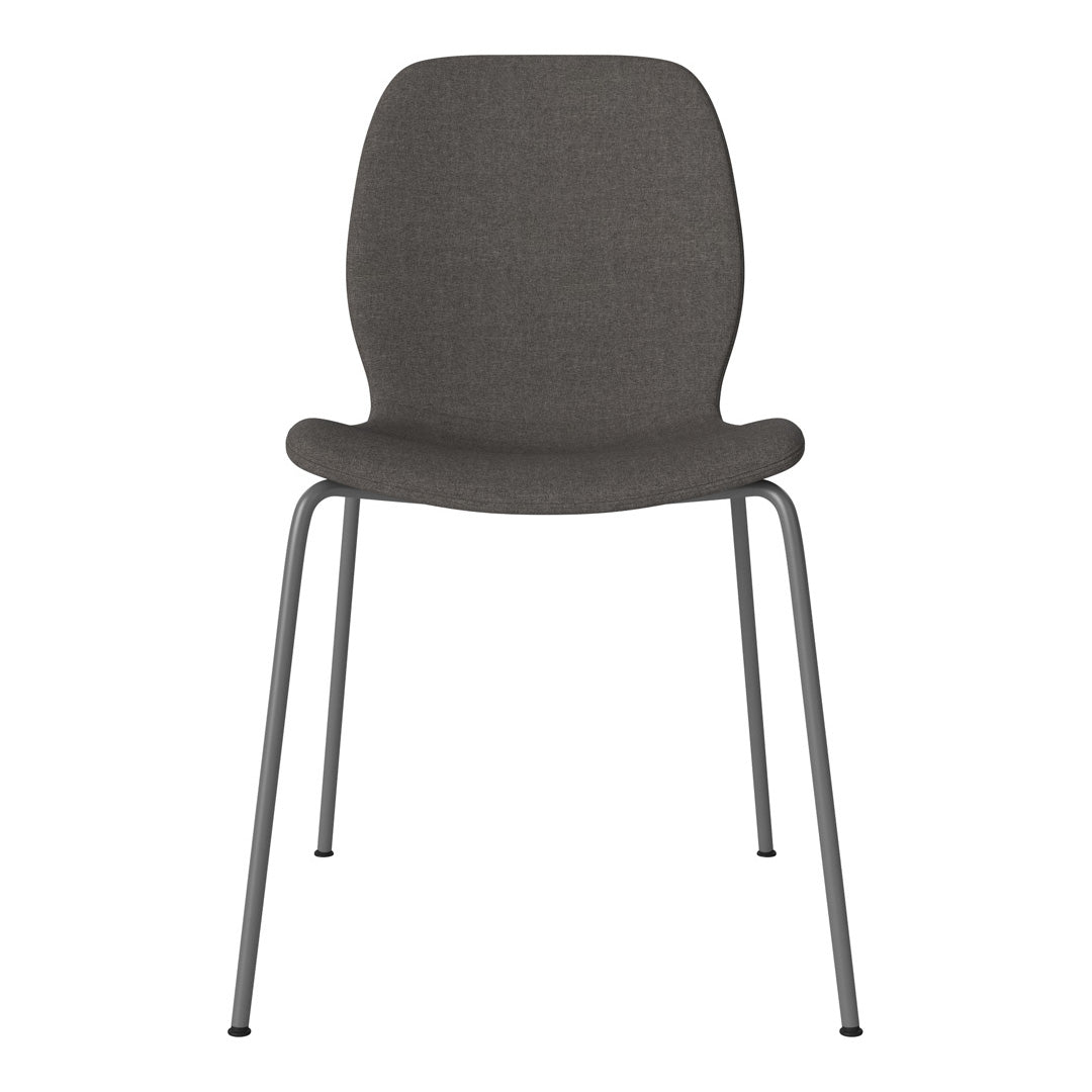 Chaise de salle à manger Seed - Rembourrée - Base en acier, laquée gris