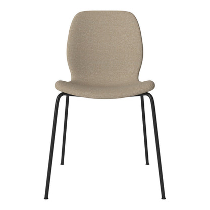 Chaise de salle à manger Seed - Rembourrée - Base en acier, laquée noire