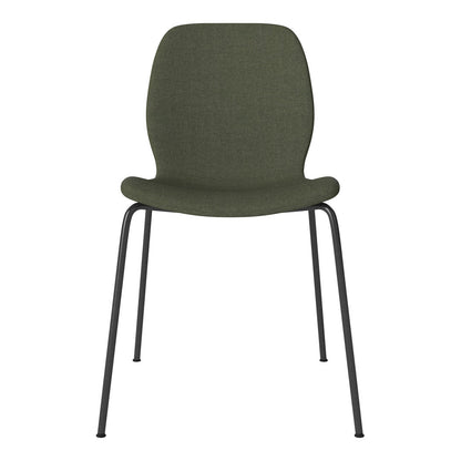 Chaise de salle à manger Seed - Rembourrée - Base en acier, laquée noire