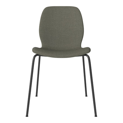 Chaise de salle à manger Seed - Rembourrée - Base en acier, laquée noire