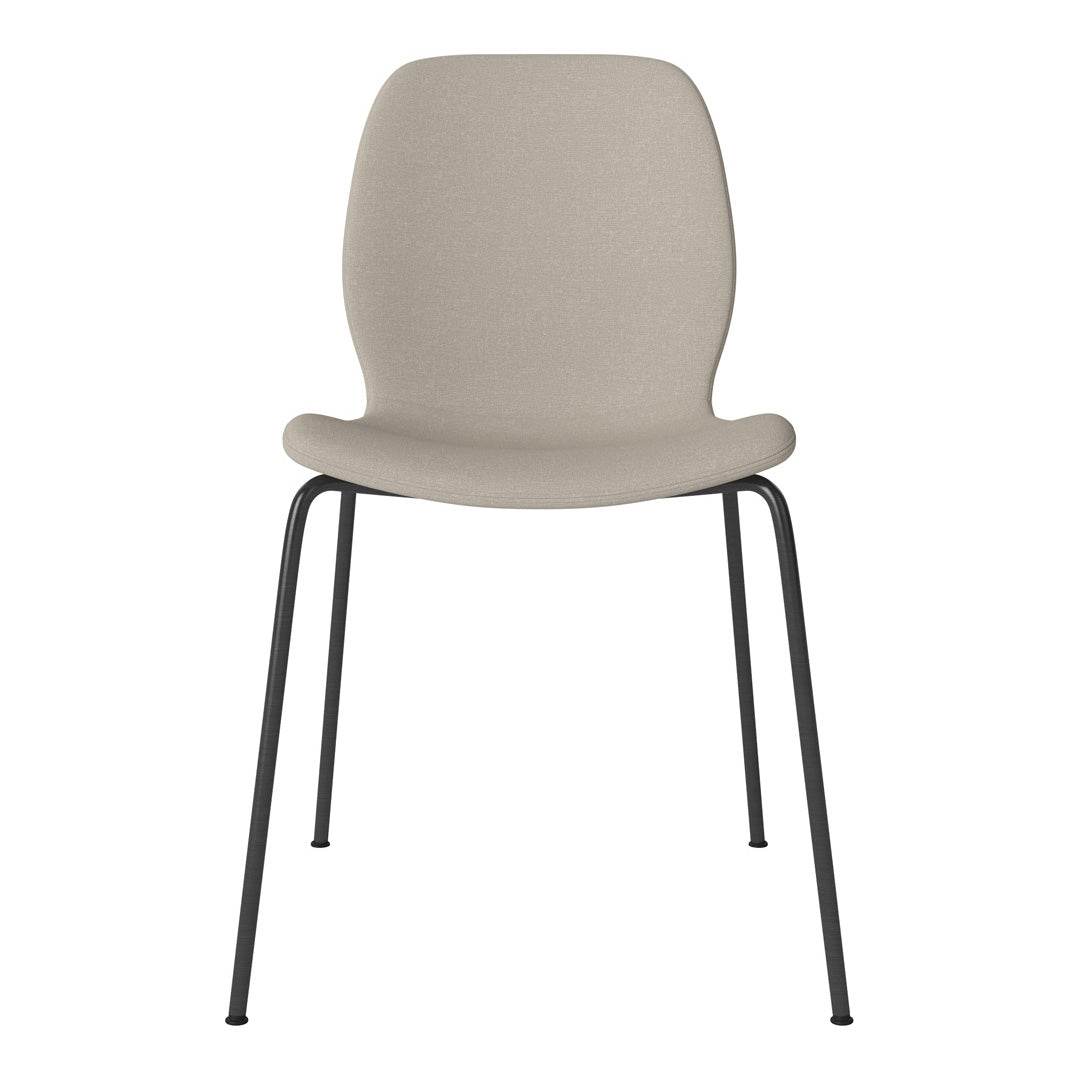 Chaise de salle à manger Seed - Rembourrée - Base en acier, laquée noire