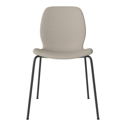 Chaise de salle à manger Seed - Rembourrée - Base en acier, laquée noire