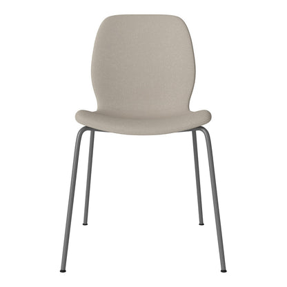 Chaise de salle à manger Seed - Rembourrée - Base en acier, laquée gris
