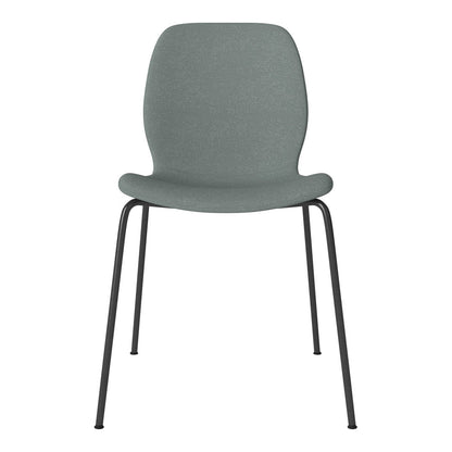 Chaise de salle à manger Seed - Rembourrée - Base en acier, laquée noire