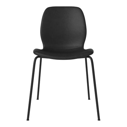 Chaise de salle à manger Seed - Rembourrée - Base en acier, laquée noire