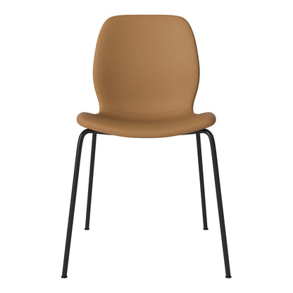 Chaise de salle à manger Seed - Rembourrée - Base en acier, laquée noire