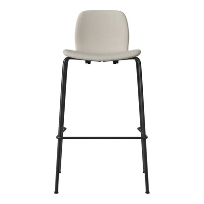 Chaise de bar Seed - Rembourrée - Piètement en acier, laquée noire