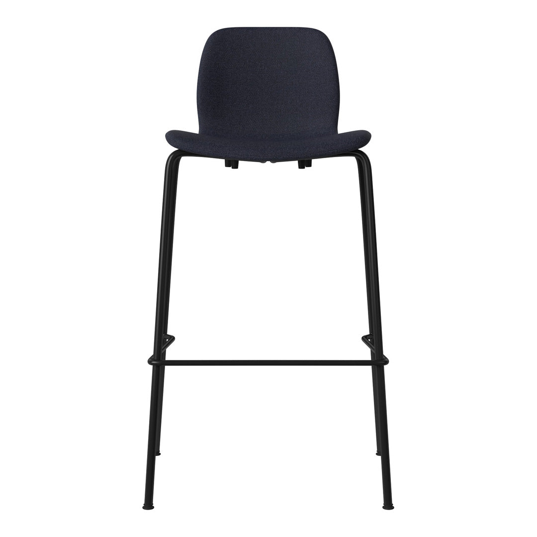 Chaise de bar Seed - Rembourrée - Piètement en acier, laquée noire