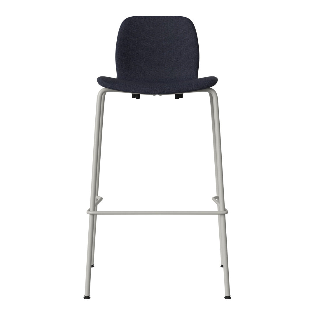 Chaise de bar Seed - Rembourrée - Piètement en acier, laquée gris