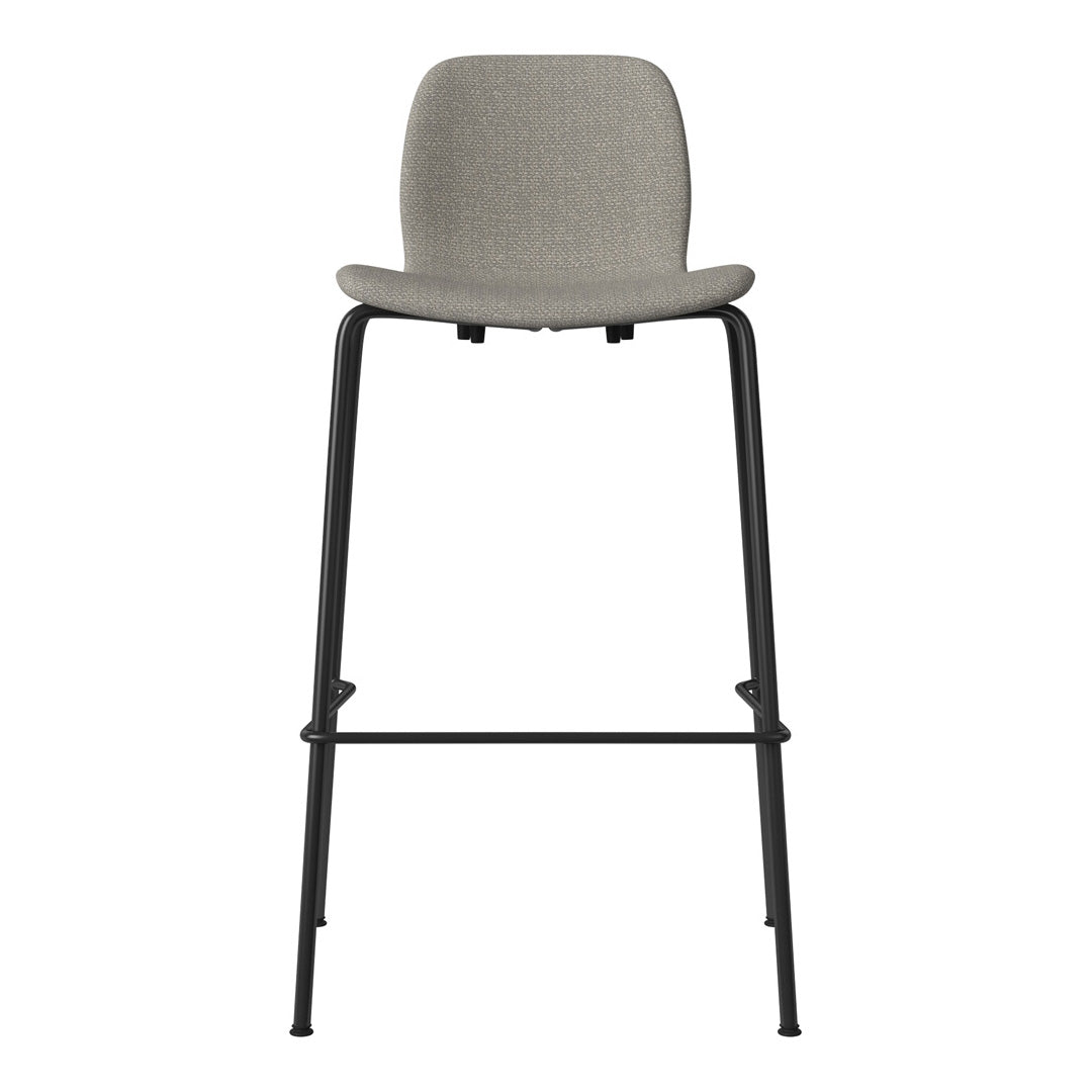 Chaise de bar Seed - Rembourrée - Piètement en acier, laquée noire