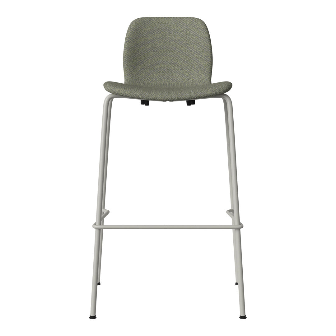 Chaise de bar Seed - Rembourrée - Piètement en acier, laquée gris