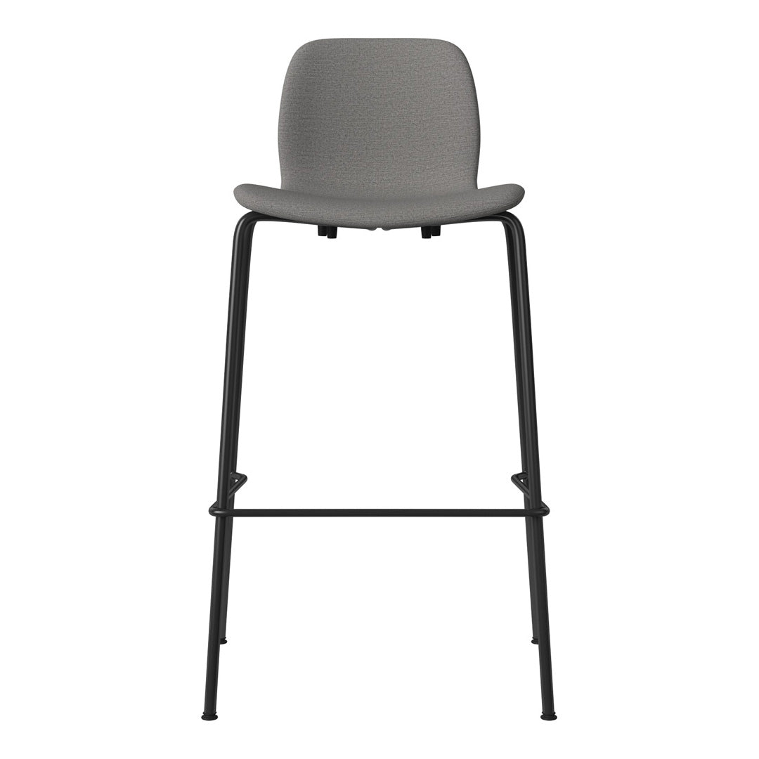 Chaise de bar Seed - Rembourrée - Piètement en acier, laquée noire