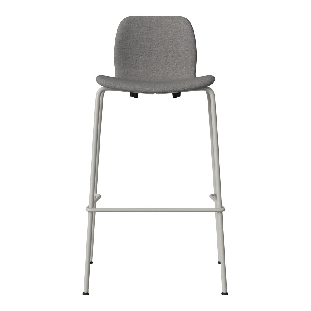 Chaise de bar Seed - Rembourrée - Piètement en acier, laquée gris